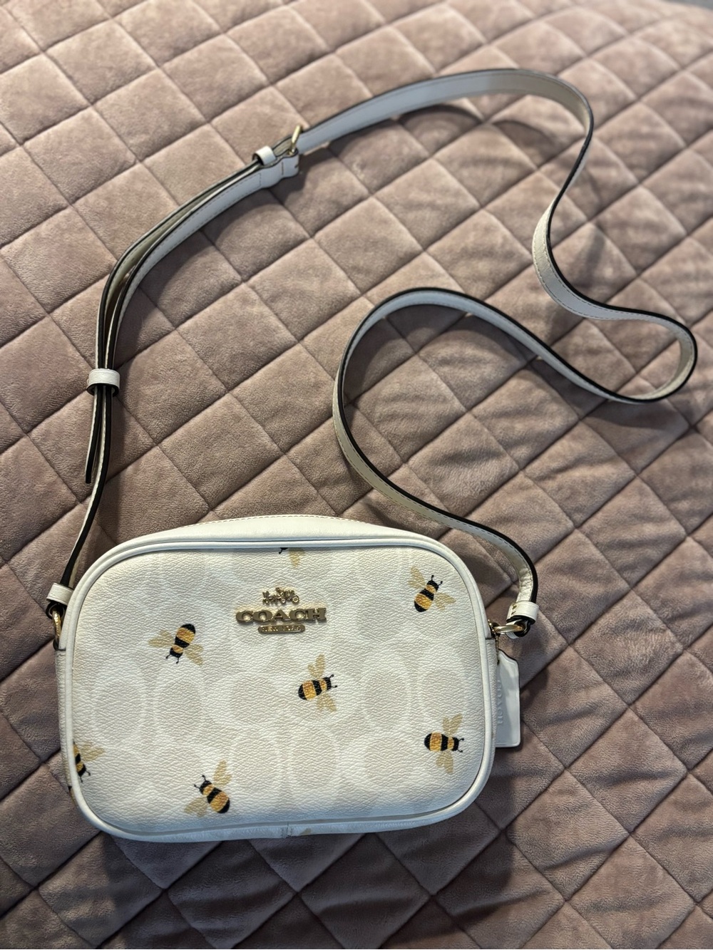 Coach Mini Jamie Camera
Bag In Signature
Canvas With Bee Print